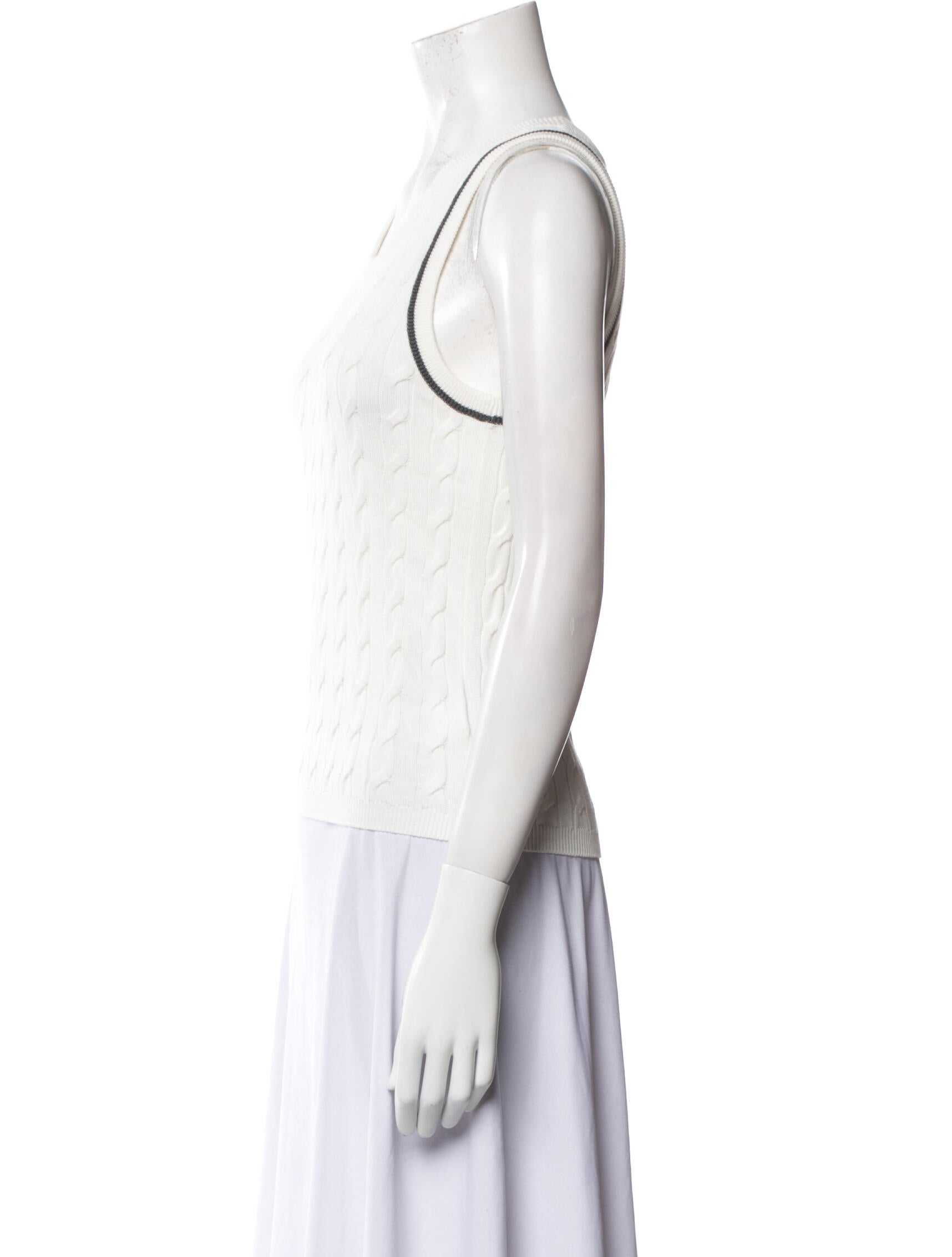 Brunello Cucinelli Scoop Neck Sleeveless Top